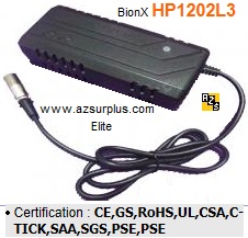 BionX HP1202L3 01-3444 AC Adaptor 37Vdc 2A 4Pin XLR male Used 10