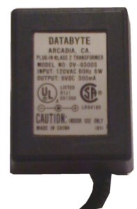DATABYTE DV-9300S AC ADAPTER 9VDC 300mA CLASS 2 TRANSFORMER POW