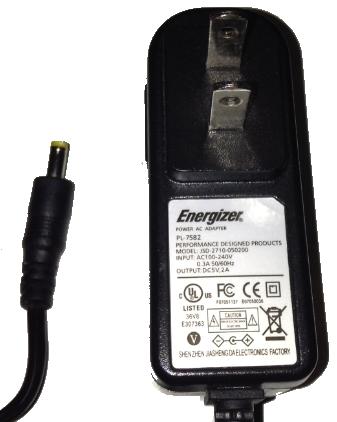 ENERGIZER JSD-2710-050200 AC ADAPTER 5VDC 2A USED 1.7x4x8.7mm Ro