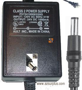 D24-10P AC Adapter 24VDC 1000mA -(+) 2x5.5mm USED POWER SUPPLY