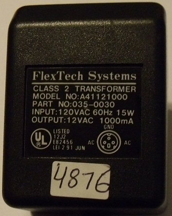 FLEXTECH SYSTEM A41121000 AC ADAPTER 12V 1000mA DIRECT PLUG IN C