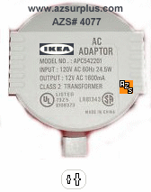 Ikea APC542201 AC ADAPTER 12VAC 1.6A Linear WALL-PLUG IN CL