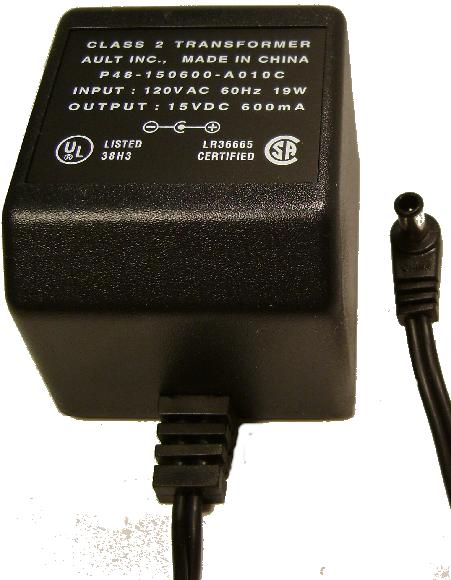 SA P48-150600-A010C AC ADAPTER 15VDC 600mA Ault CLASS 2 TRANSFOR