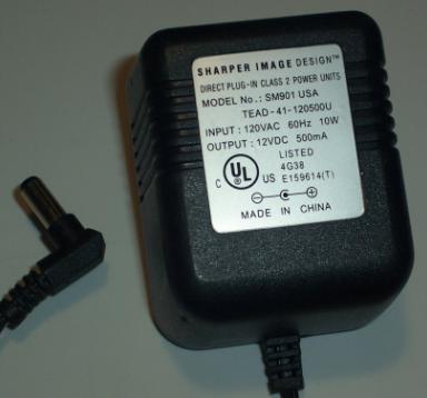 SHARPER IMAGE DESIGN SM901 USA AC ADAPTER 12VDC 500mA 10W