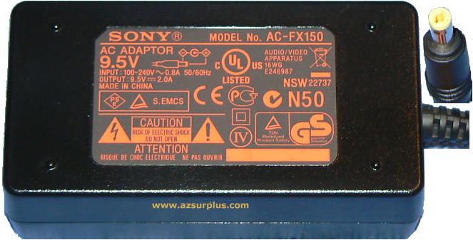 SONY AC-FX150 AC ADAPTER 9.5VDC 2A Power Supply