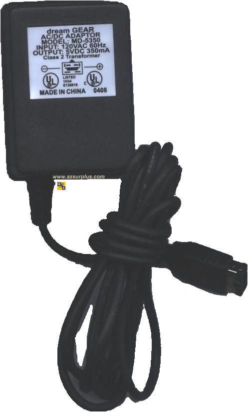 DREAM GEAR MD-5350 AC ADAPTER 5VDC 350mA FOR GAME BOY ADVANCE