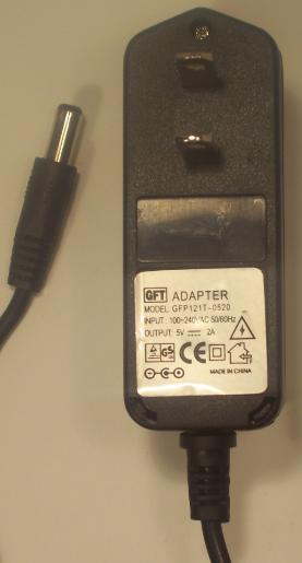 GFT GFP121T-0520 AC ADAPTER 5VDC 2A POWER SUPPLY