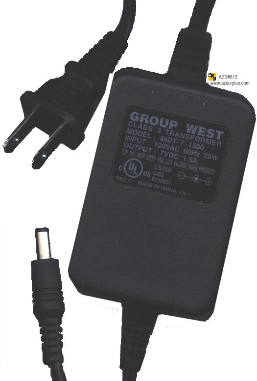 GROUP WEST 48DT-7-1500 AC DC ADAPTER 7V 1.5A POWER SUPPLY