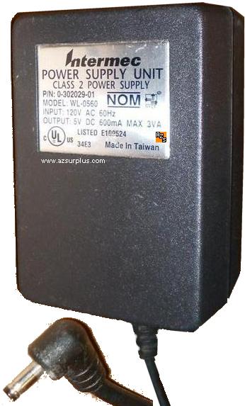 INTEMAC WL-0560 AC ADAPTER 5VDC 600mA 3VA POWER SUPPLY