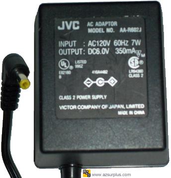 JVC AA-R602J AC ADAPTER DC 6.0V 350MA Charger