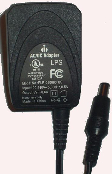 PLR-050060 US AC DC ADAPTER 5V 0.6A POWER SUPPLY