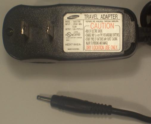 SAMSUNG TAD077JBE AC TRAVEL ADAPTER 5VDC 1A POWER SUPPLY