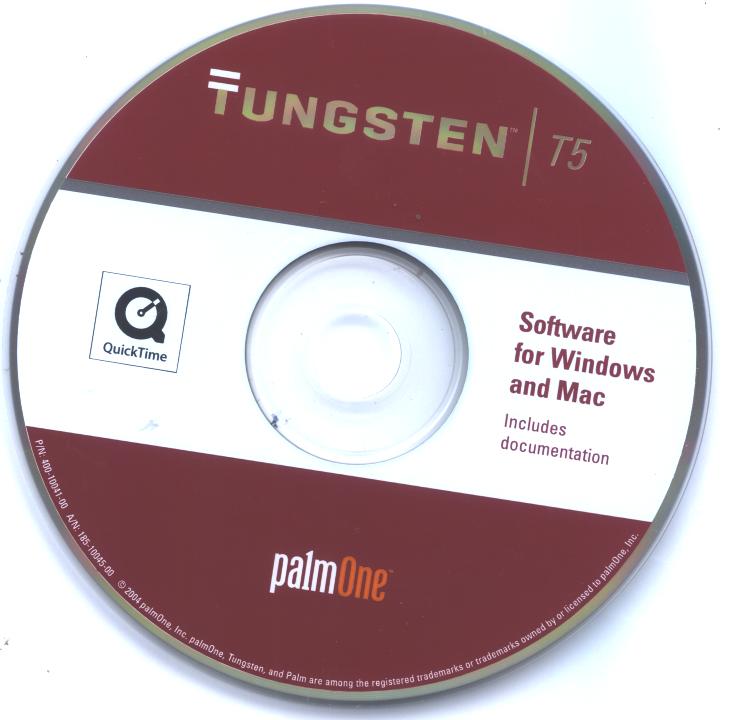 PALM ONE TUNGSTEN T5 INSTALLATION Driver CD INCLUDES ADDITIONAL