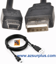 Mini USB Cable A male to Type C male Connectors for Cellphones,