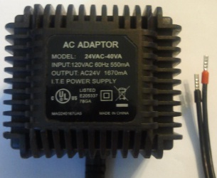 24VAC-40VA AC ADAPTER 24VAC 1670mA Shilded Wire USED POWER SUPPL