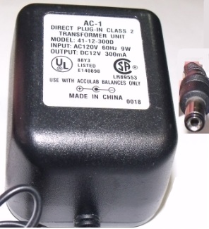 AC-1 41-12-300D AC ADAPTER 12VDC 300mA POWER SUPPLY DIRECT PLUG
