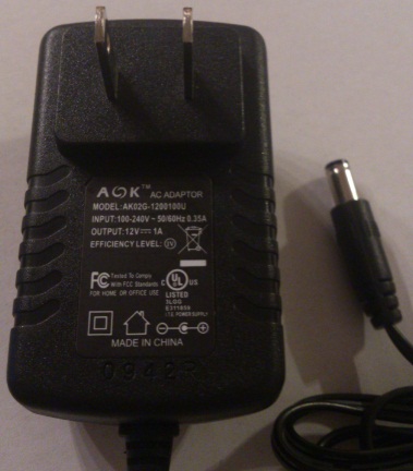 AOK AK02G-1200100U AC ADAPTER 12VDC 1A USED 2 x 5.5 x 10mm