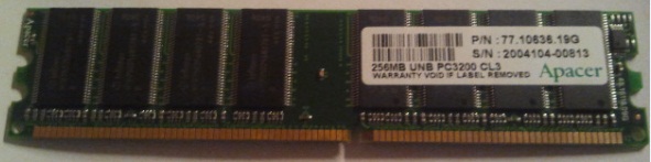 APACER 77.10636.19G 256MB DDR Memory Ram used working