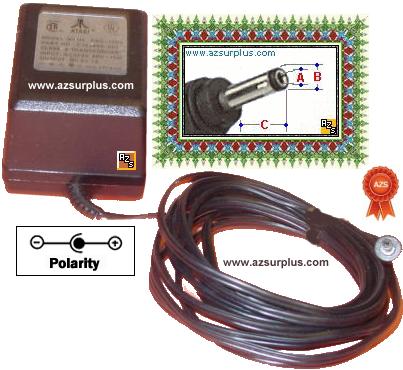 ATARI PAG-1200 AC ADAPTER 9VDC 1000mA 1A -(+)- NEW 1.3x3.3x9.5 m