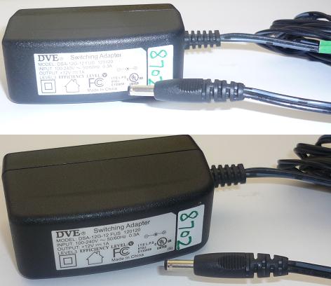 DVE DSA-12G-12 FUS 120120 AC ADAPTER +12VDC 1A USED -(+) 1x3.5x8