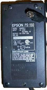 EPSON PS-150 M49PA-L AC ADAPTER +24VDC 1.9A POWER SUPPLY 3Pin