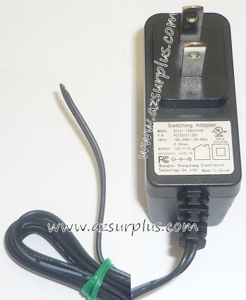 SHANGHAI DY121-120010100 AC ADAPTER 12V DC 1A USED -(+) CUT WIRE