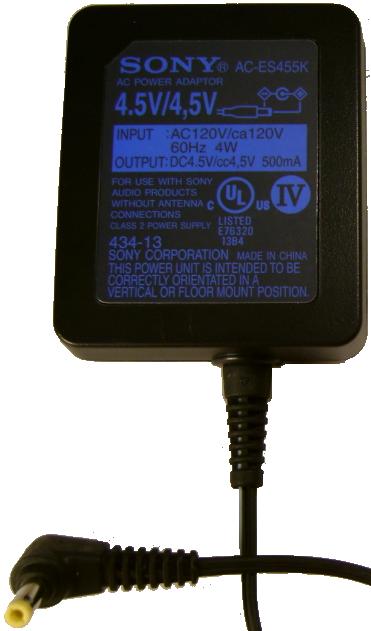 SONY AC-ES455K AC ADAPTER 4.5VDC 500mA WALL CHARGER POWER Supply