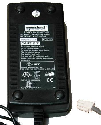 SYMBOL 50-24000-024 AC DC ADAPTER +24V 1.5A POWER SUPPLY