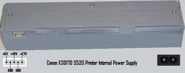 CANON K30170 AC INTERNAL POWER SUPPLY 5Vdc 0.4A 19V .6A 27V S520