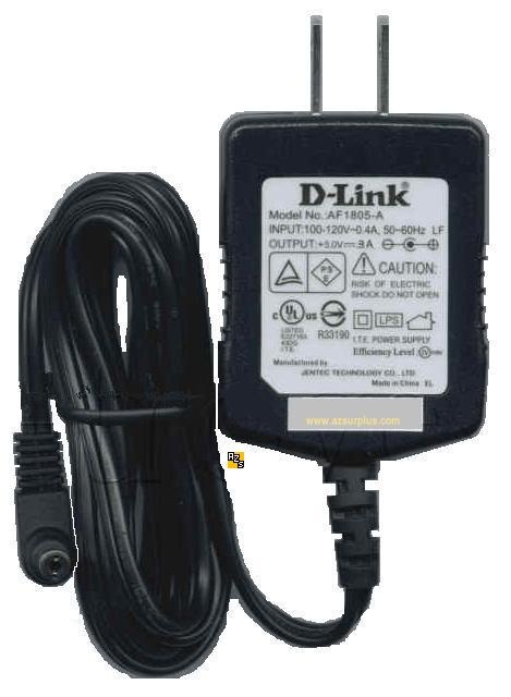 D-Link AF1805-A AC ADAPTER 5VDC 3A -(+) 2x5.5mm 90° 100-120vac J